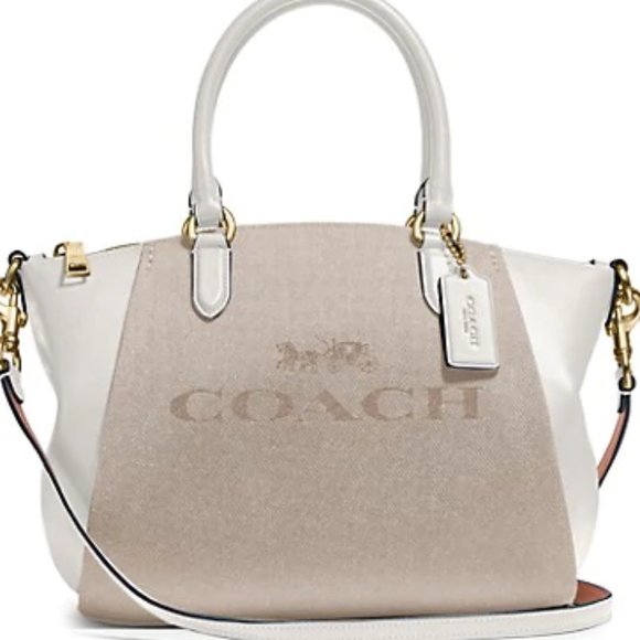 💗SOLD - SOLD ON AMAZ ⭐COACH Horse &Carriage Jacquard Elise Satchel 0669 - Picture 3 of 16